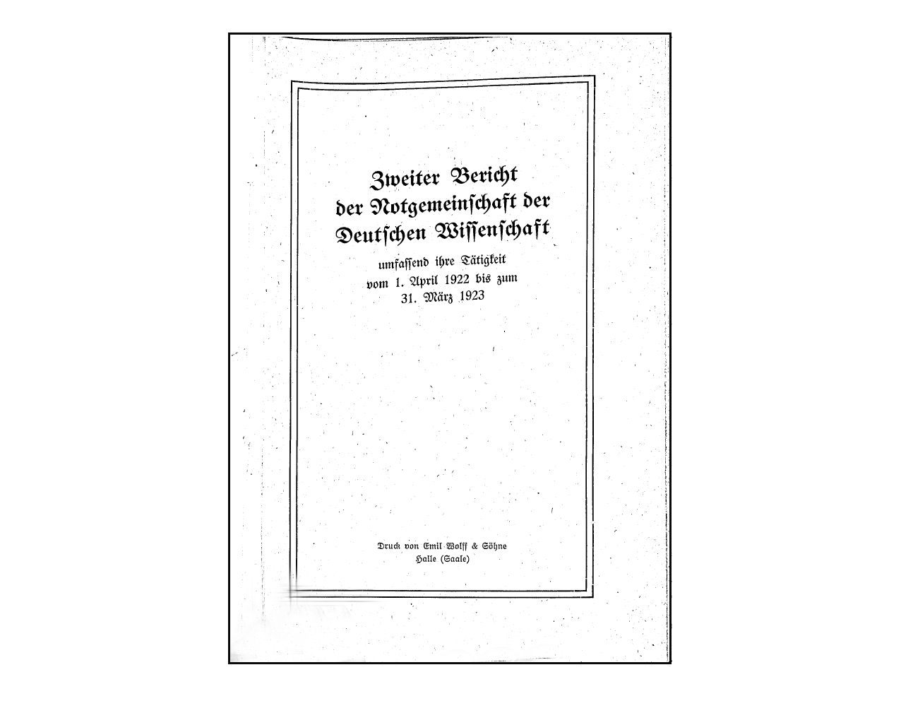 Zweiter Bericht der Notgemeinschaft, 1923