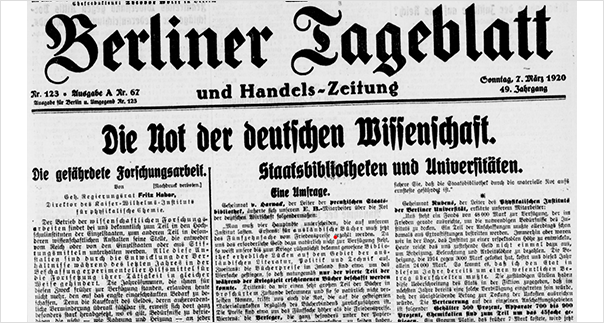 Berliner Tageblatt 7. März 1920 , aufrufbar: http://zefys.staatsbibliothek-berlin.de