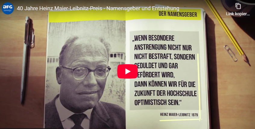 Bild zum Video: 40 Jahre Heinz Maier-Leibnitz-Preis - Namensgeber und Entstehung