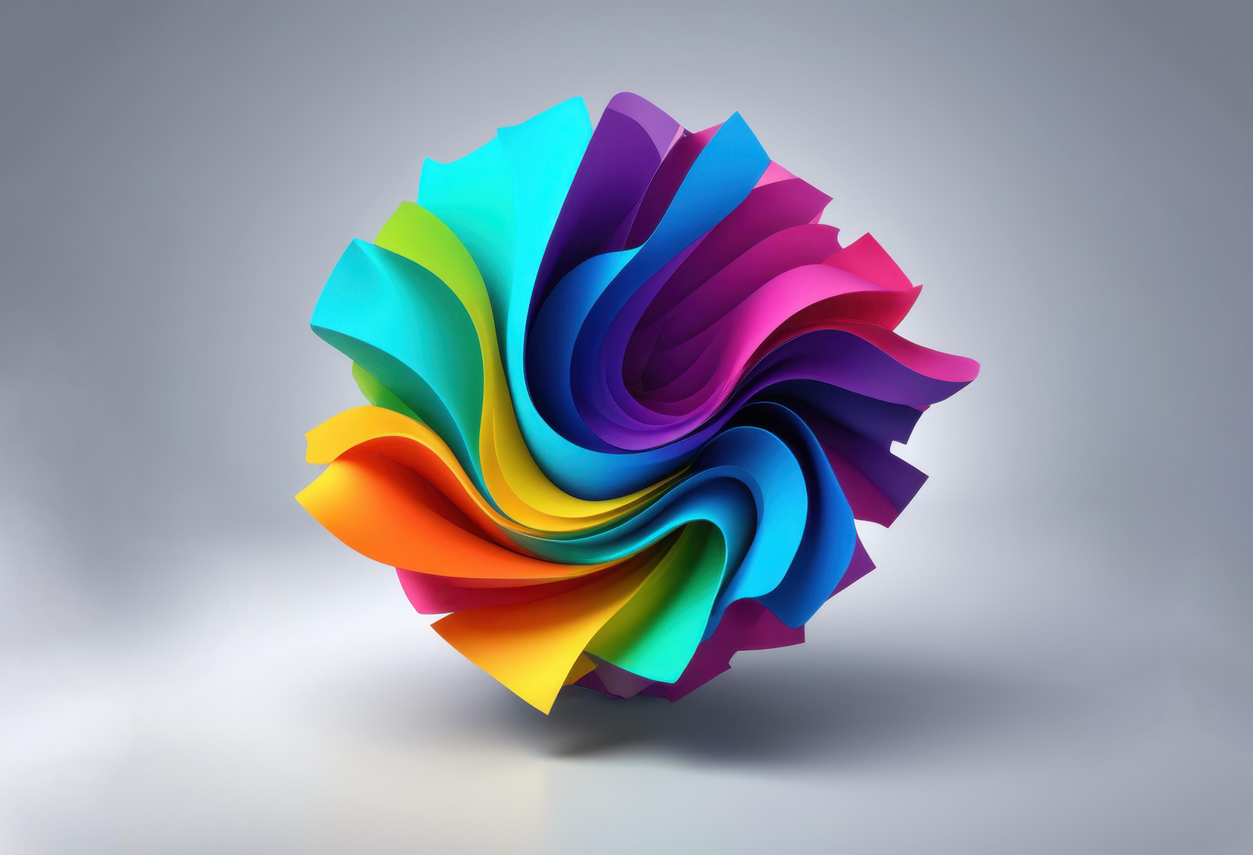Farbenfrohes Wellenmuster im Regenbogen-Swirl-Stil mit lebhaftem Hintergrund in Farbverlauf