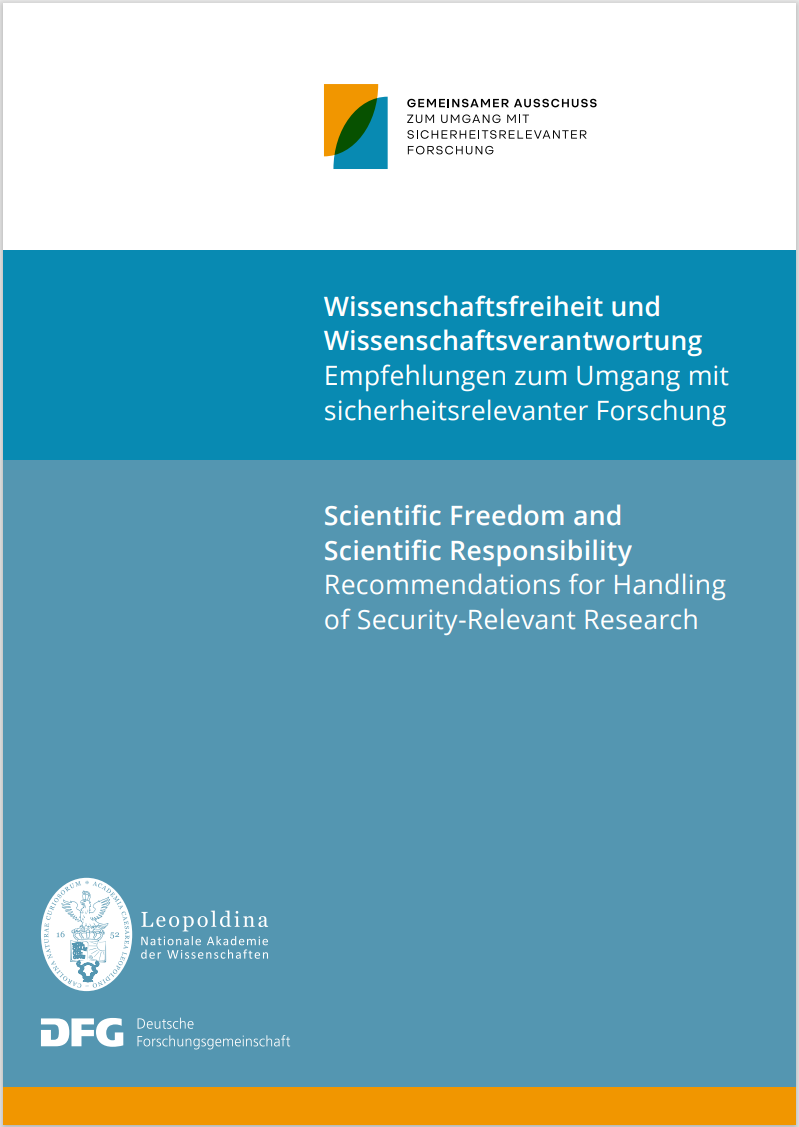 Cover: Wissenschaftsfreiheit und Wissenschaftsverantwortung Empfehlungen zum Umgang mit sicherheitsrelevanter Forschung