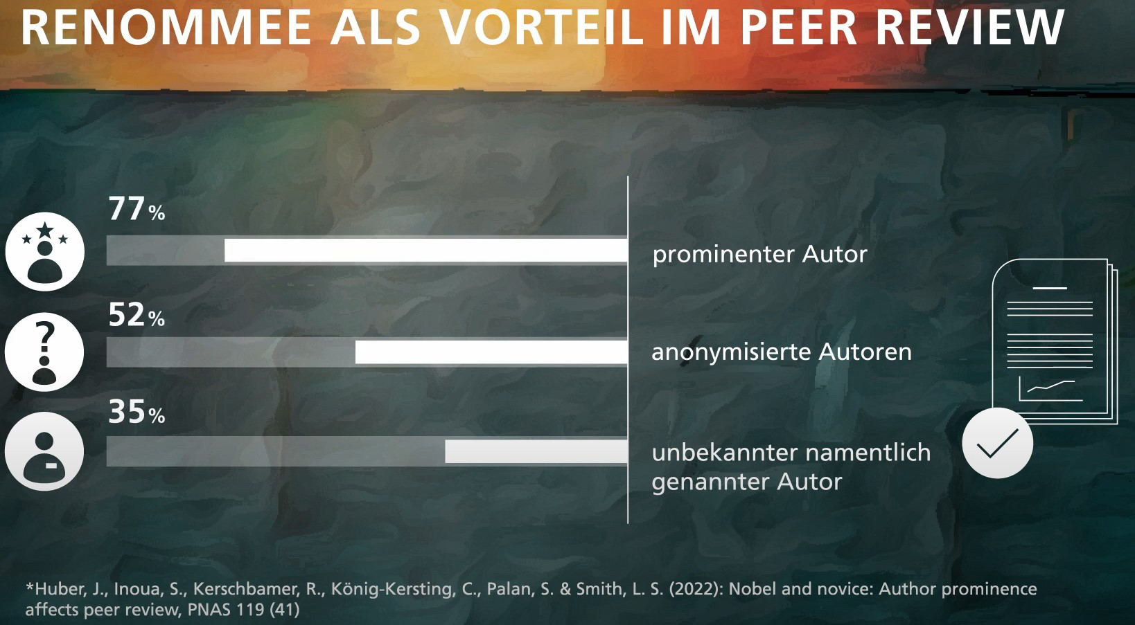 Bild aus der Studie: Renommee als Vorteil im Peer Review