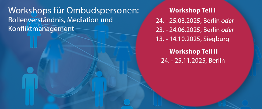 Banner: Workshops für Ombudspersonen und Curricula für Lehrveranstaltungen