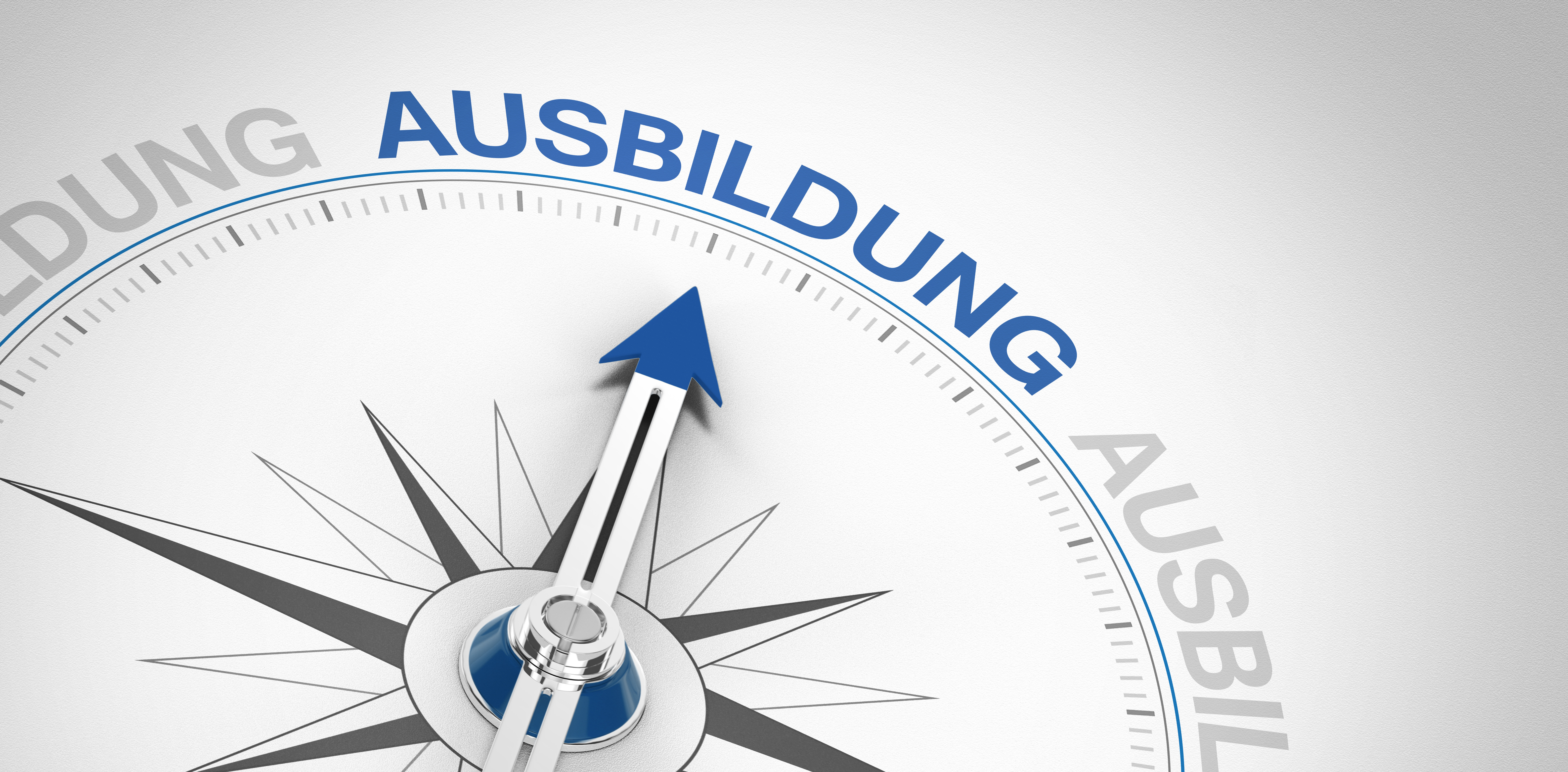 Ein Kompass, dessen Spitze auf das Wort "Ausbildung" weist