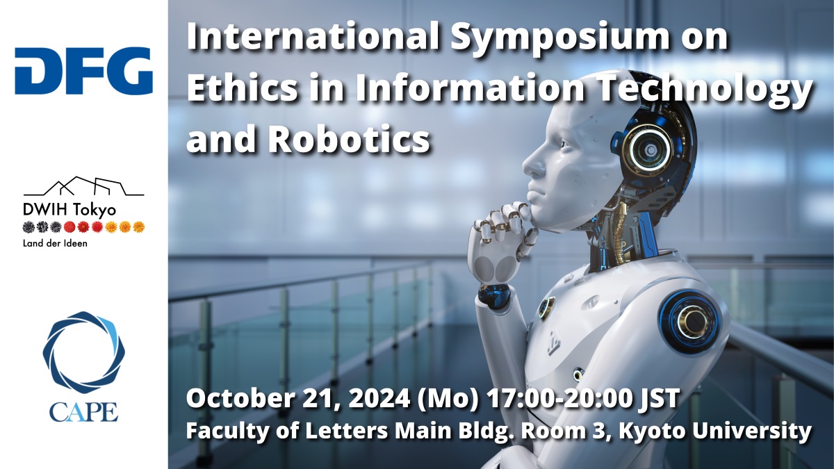 Poster of the event on October, 2024 with the picture of a robot in a thinking pose