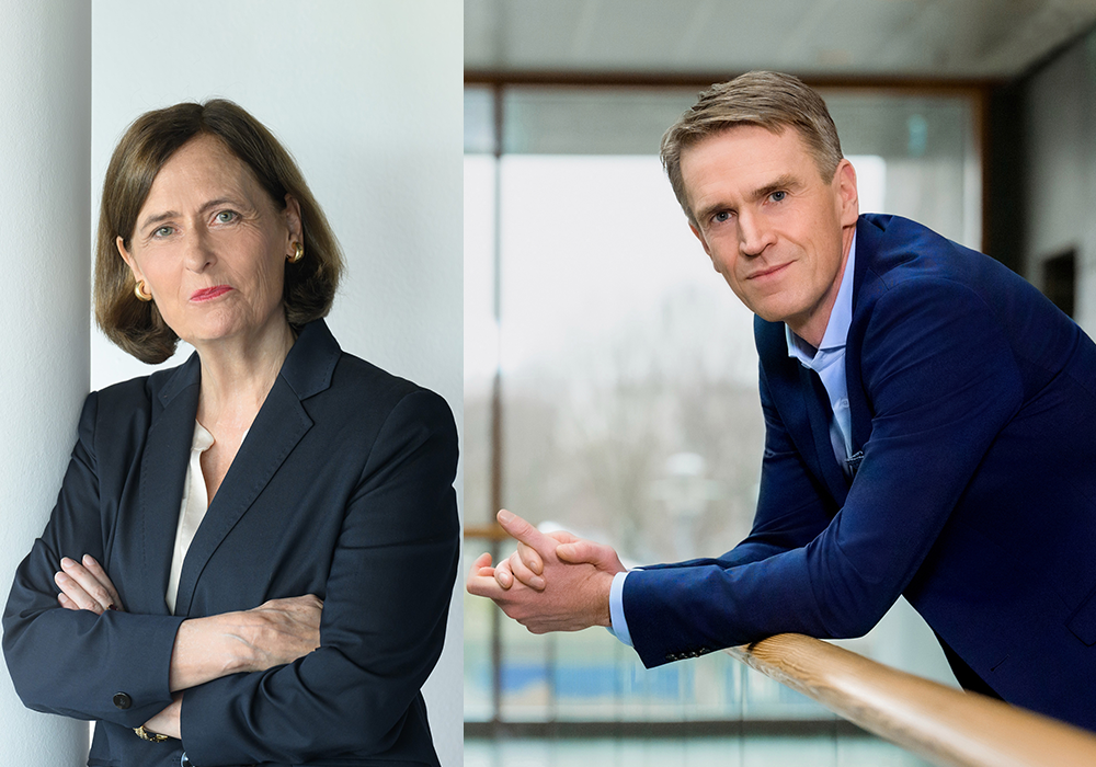 Porträtbild von DFG-Präsidentin Katja Becker und WR-Vorsitzender Wolfgang Wick