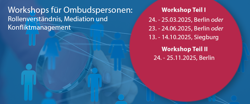 Banner: Workshops für Ombudspersonen und Curricula für Lehrveranstaltungen 2025